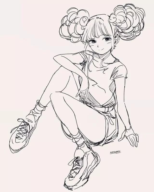 动漫线稿素材，一笔一划塑造自信与成就之路